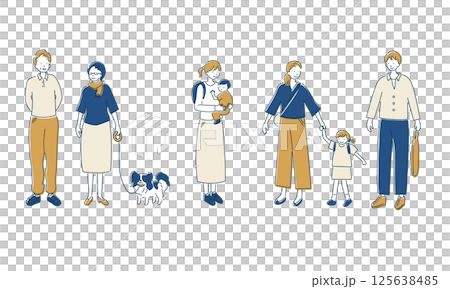 シンプルな人々のベクターイラストセット 125638485