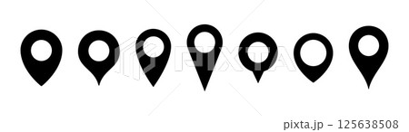 地図のピンのアイコンセット 地図のピンのアイコンセット 125638508