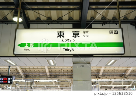 東京駅の駅名標 125638510