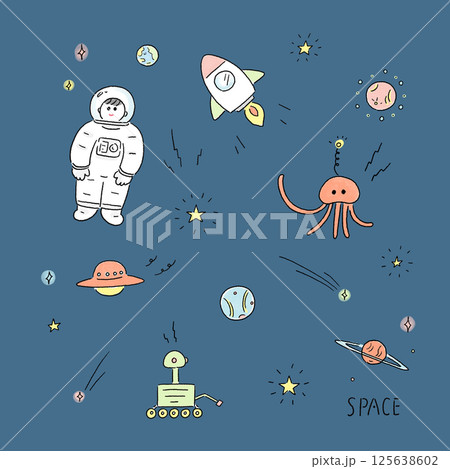 宇宙のイラストセット 125638602