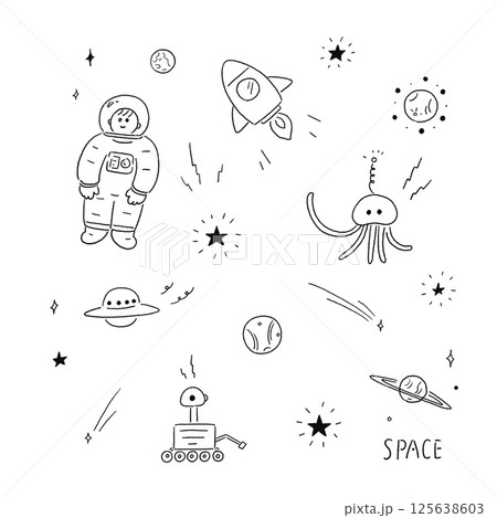 宇宙のイラストセット 125638603