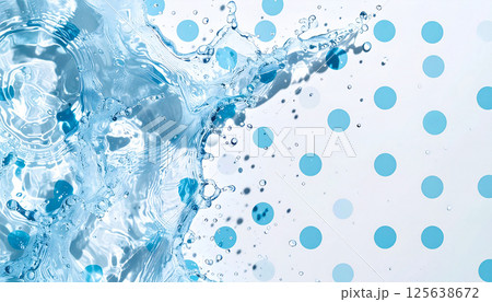 水の飛沫とドット背景 水の飛沫とドット背景 125638672