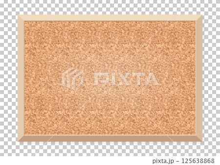 Illustration background material of stylish wooden wall-mounted corkboard 125638868