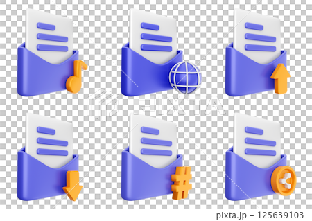 3d mail email message document envelope icon set bundle 3d mail email message document envelope icon set bundle 125639103