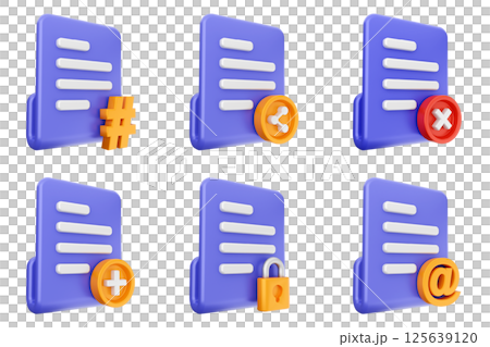 3d file icon set bundle data document 125639120