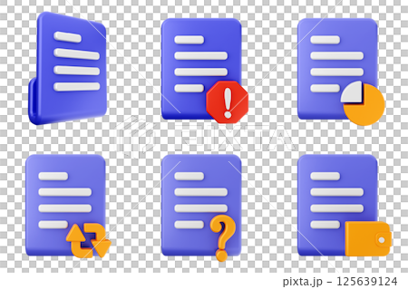 3d file icon set bundle data document 125639124