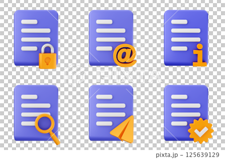 3d file icon set bundle data document 125639129