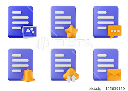 3d file icon set bundle data document 125639130
