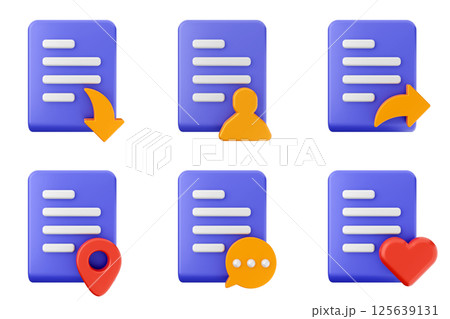3d file icon set bundle data document 125639131