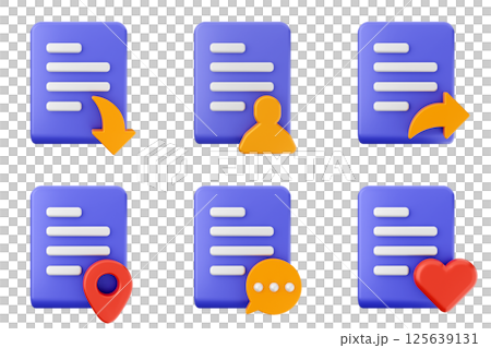 3d file icon set bundle data document 125639131