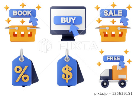 3d online shop sale buy purchase discount payment icon set bundle 3d online shop sale buy purchase discount payment icon set bundle 125639151