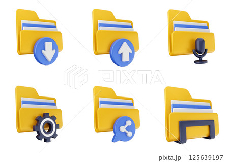 3d file folder document information archive icon set bundle 3d file folder document information archive icon set bundle 125639197