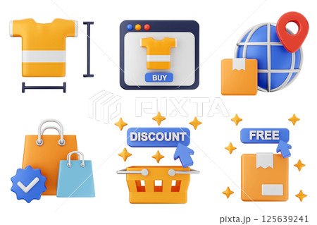 3d online shop sale buy purchase discount payment icon set bundle 3d online shop sale buy purchase discount payment icon set bundle 125639241