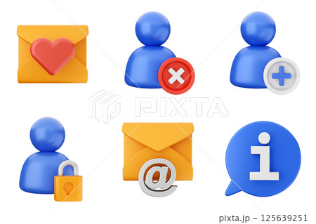 3d social media like online share follow chat comment icon set bundle 125639251