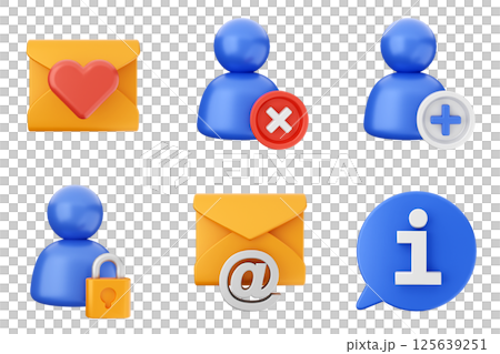 3d social media like online share follow chat comment icon set bundle 125639251