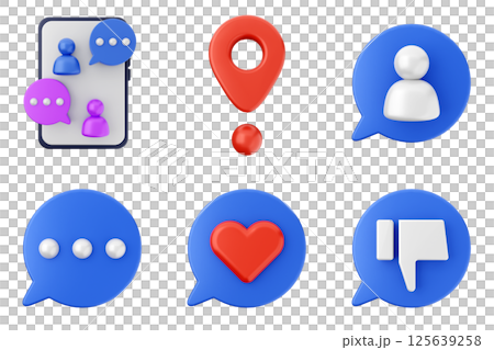 3d social media like online share follow chat comment icon set bundle 3d social media like online share follow chat comment icon set bundle 125639258