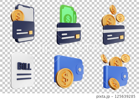 3d payment money finance transaction icon set bundle 3d payment money finance transaction icon set bundle 125639285