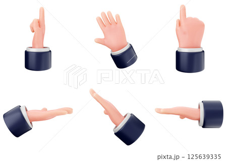 3d hand gesture icon set bundle 125639335
