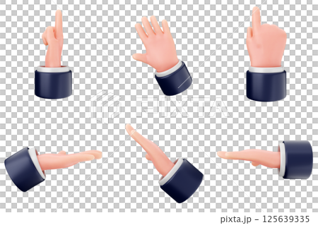 3d hand gesture icon set bundle 125639335