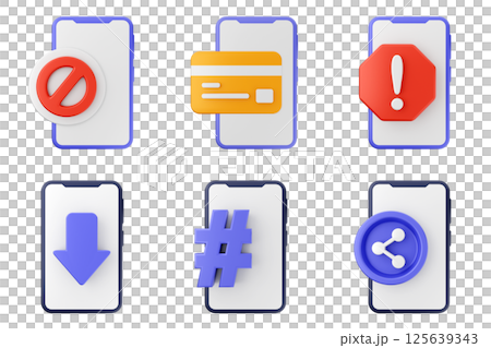 3d smartphone app icon set bundle 125639343