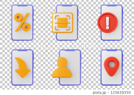 3d smartphone app icon set bundle 125639350