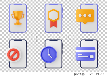3d smartphone app icon set bundle 125639353