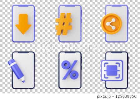 3d smartphone app icon set bundle 125639356