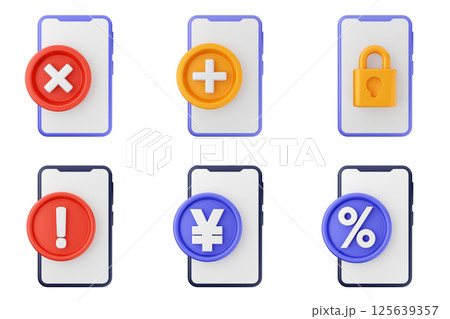 3d smartphone app icon set bundle 125639357