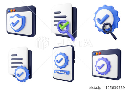 3d verification check icon set bundle 3d verification check icon set bundle 125639389