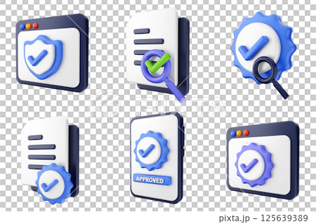 3d verification check icon set bundle 3d verification check icon set bundle 125639389