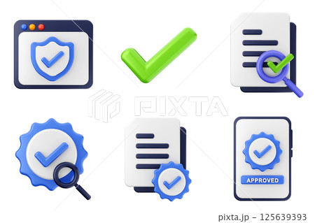 3d verification check icon set bundle 3d verification check icon set bundle 125639393