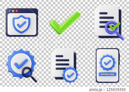 3d verification check icon set bundle 3d verification check icon set bundle 125639393