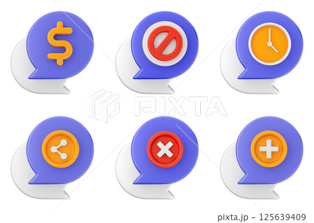 3d chat bubble message speech talk icon set bundle 3d chat bubble message speech talk icon set bundle 125639409