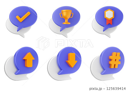 3d chat bubble message speech talk icon set bundle 3d chat bubble message speech talk icon set bundle 125639414