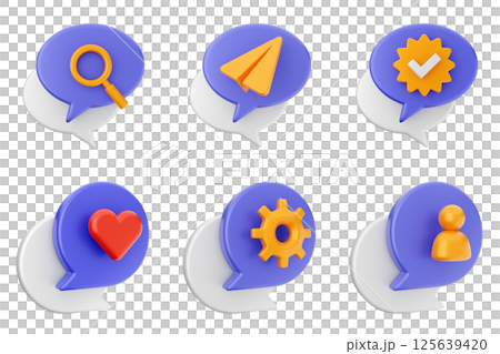 3d chat bubble message speech talk icon set bundle 3d chat bubble message speech talk icon set bundle 125639420