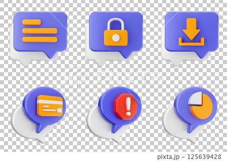 3d chat bubble message speech talk icon set bundle 125639428