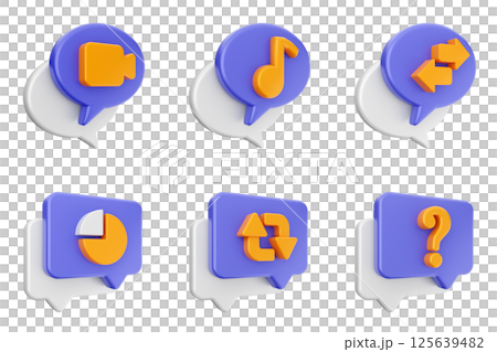 3d chat bubble message speech talk icon set bundle 125639482