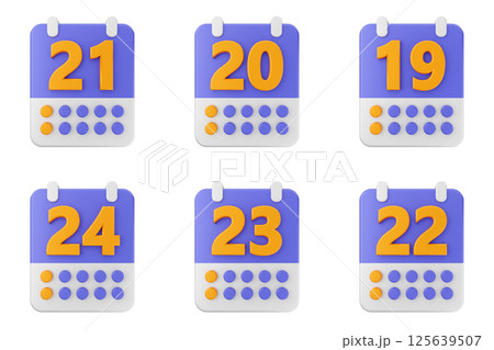 3d calendar time reminder schedule event icon set bundle 125639507