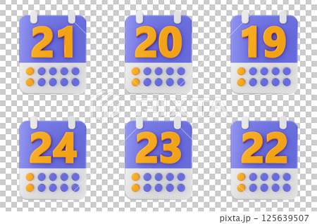 3d calendar time reminder schedule event icon set bundle 125639507