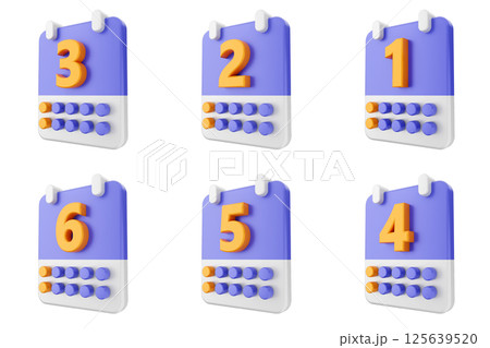 3d calendar time reminder schedule event icon set bundle 125639520