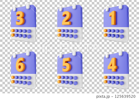 3d calendar time reminder schedule event icon set bundle 125639520