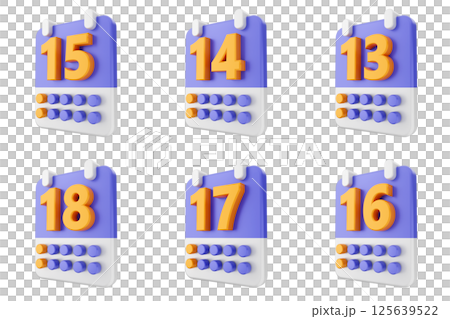 3d calendar time reminder schedule event icon set bundle 125639522