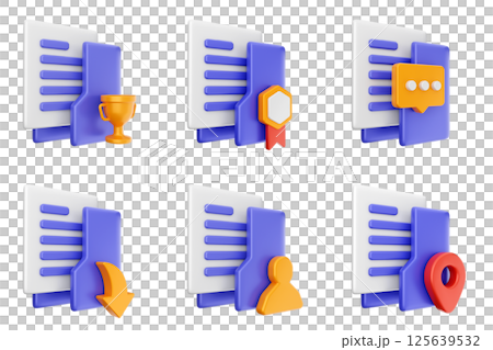 3d file folder document information archive icon set bundle 125639532