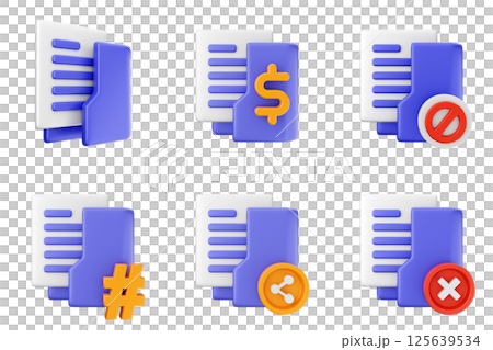 3d file folder document information archive icon set bundle 125639534