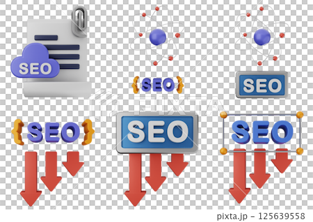 3d Search Engine Optimization icon set bundle 3d Search Engine Optimization icon set bundle 125639558