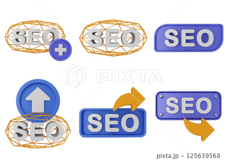 3d Search Engine Optimization icon set bundle 3d Search Engine Optimization icon set bundle 125639568