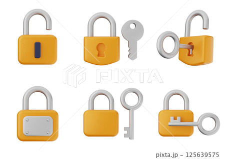 3d padlock secure safe key system private icon set bundle 3d padlock secure safe key system private icon set bundle 125639575