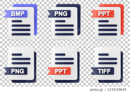 3d file format type icon set bundle bmp png ppt tiff 125639645