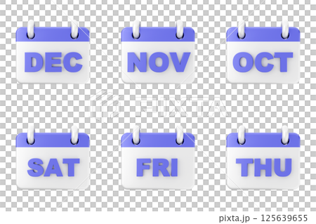 3d calendar icon set bundle 125639655