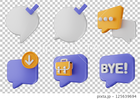 3d chat speech talk bubble icon illustration icon set bundle 3d chat speech talk bubble icon illustration icon set bundle 125639694